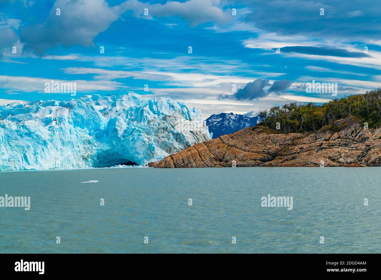 Perito Moreno Glacier on Argentina Lake at Los Glaciares National Park Stock Photo