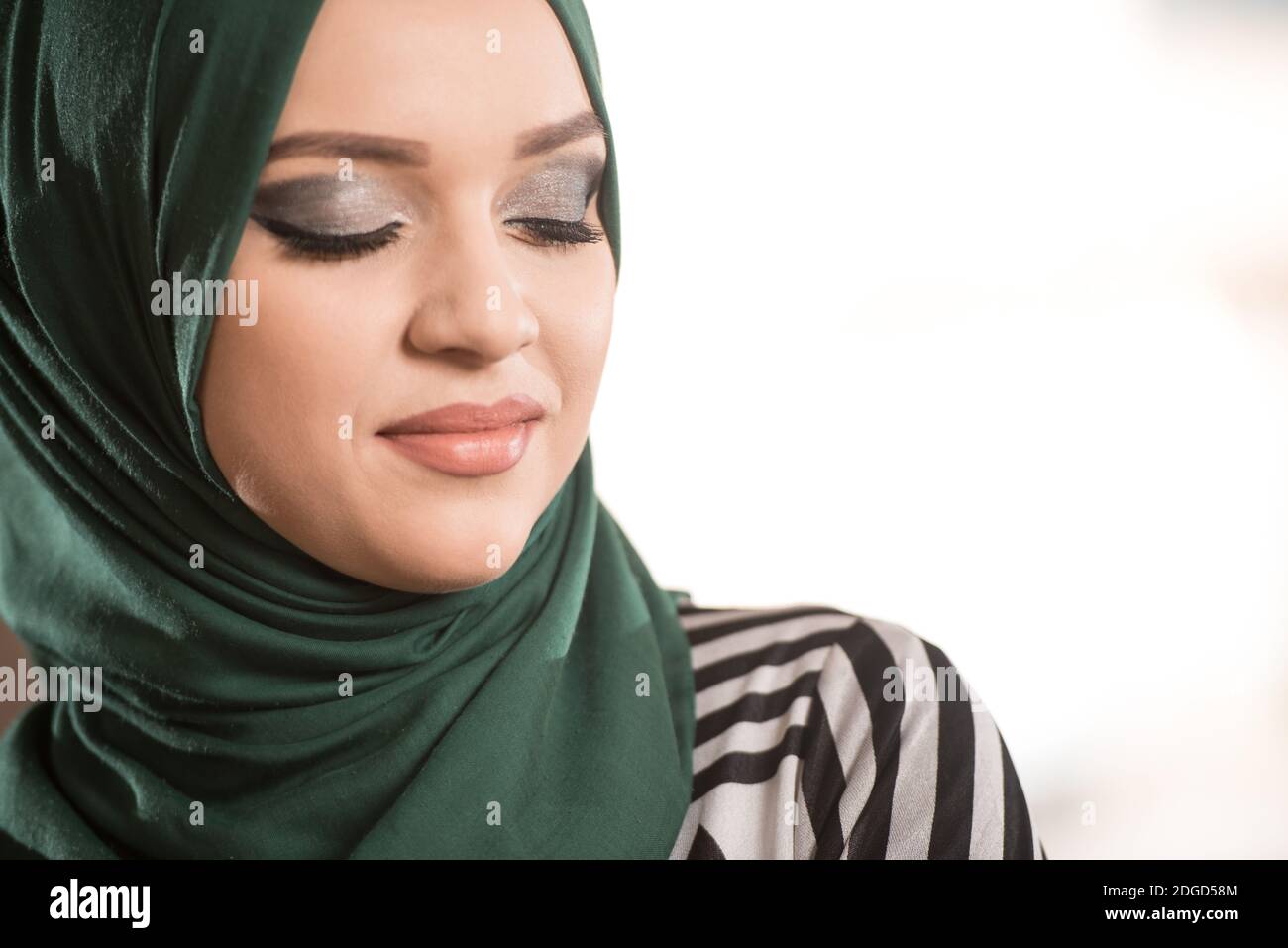 Portrait Of Young Muslim Woman - Isolated On White Background Stock ...