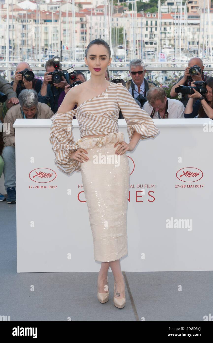 Lily Collins attending the 'Okja' photocall as part of the 70th Cannes Film Festival in Cannes, France on May 19, 2017. Photo by Nicolas Genin/ABACAPRESS.COM Stock Photo