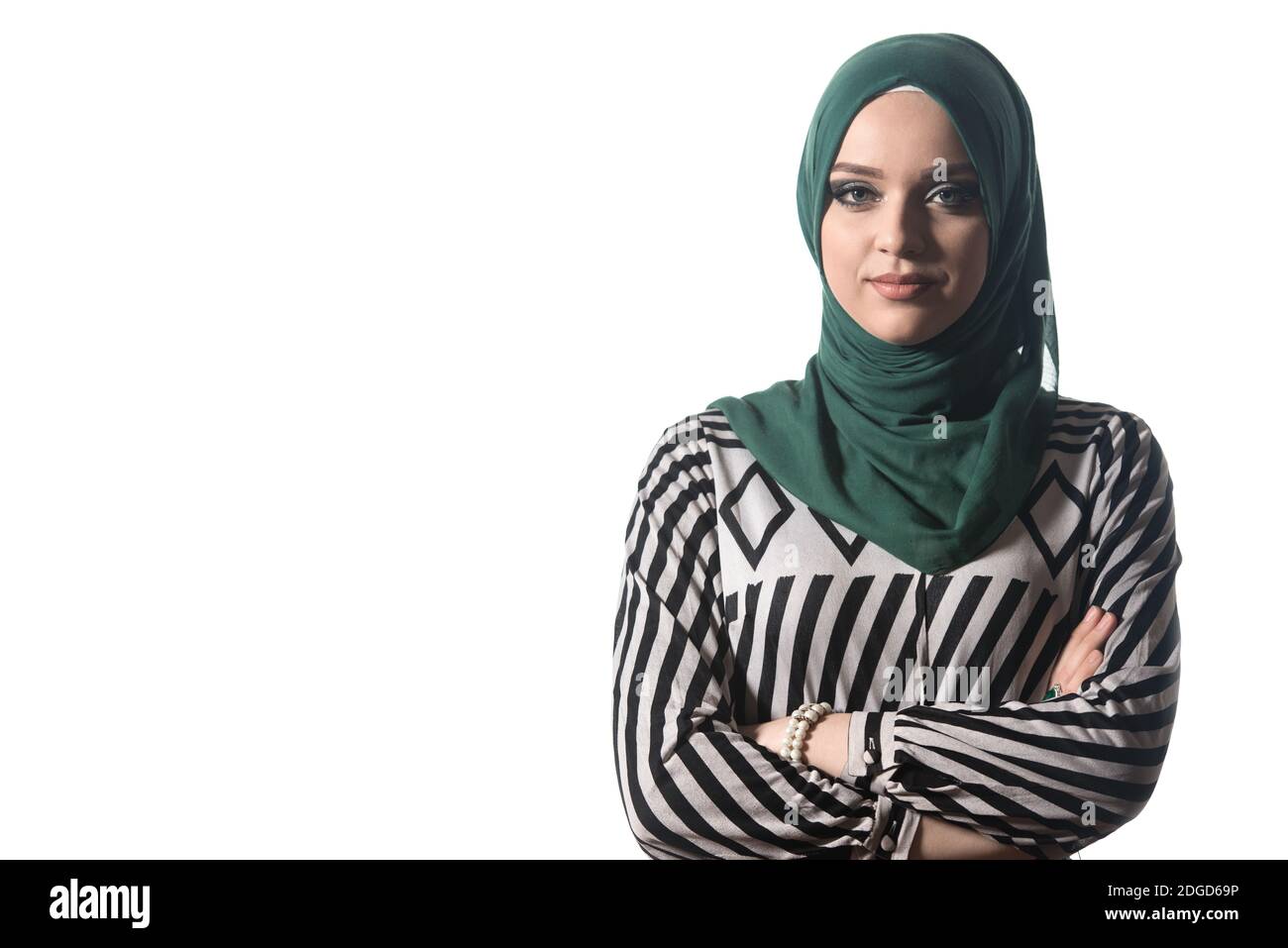 Portrait Of Young Muslim Woman - Isolated On White Background Stock ...
