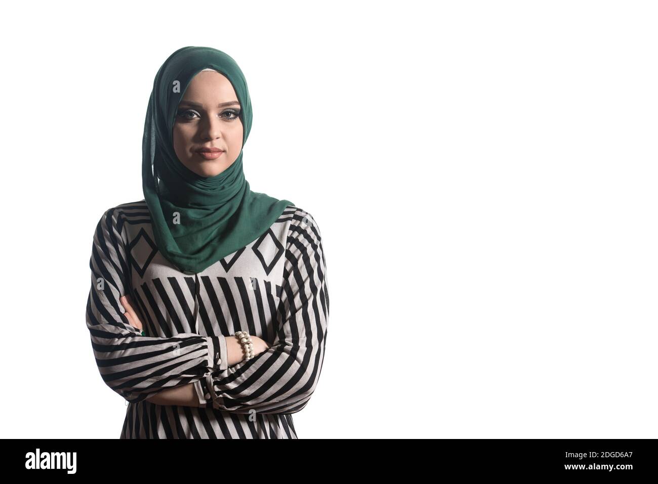 Portrait Of Young Muslim Woman - Isolated On White Background Stock ...