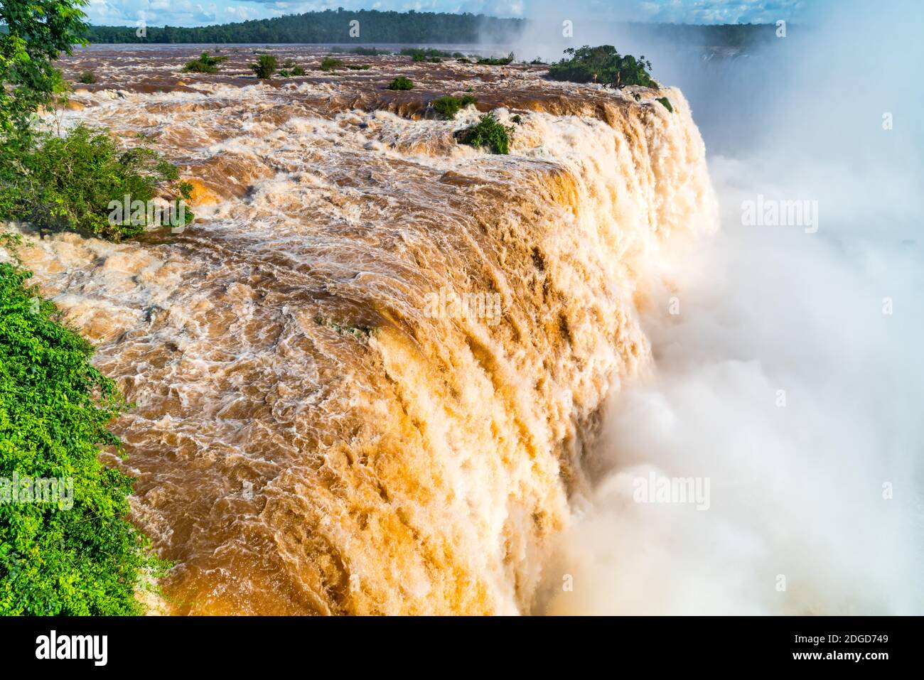 View of Brazilian Iguazu Falls Stock Photo