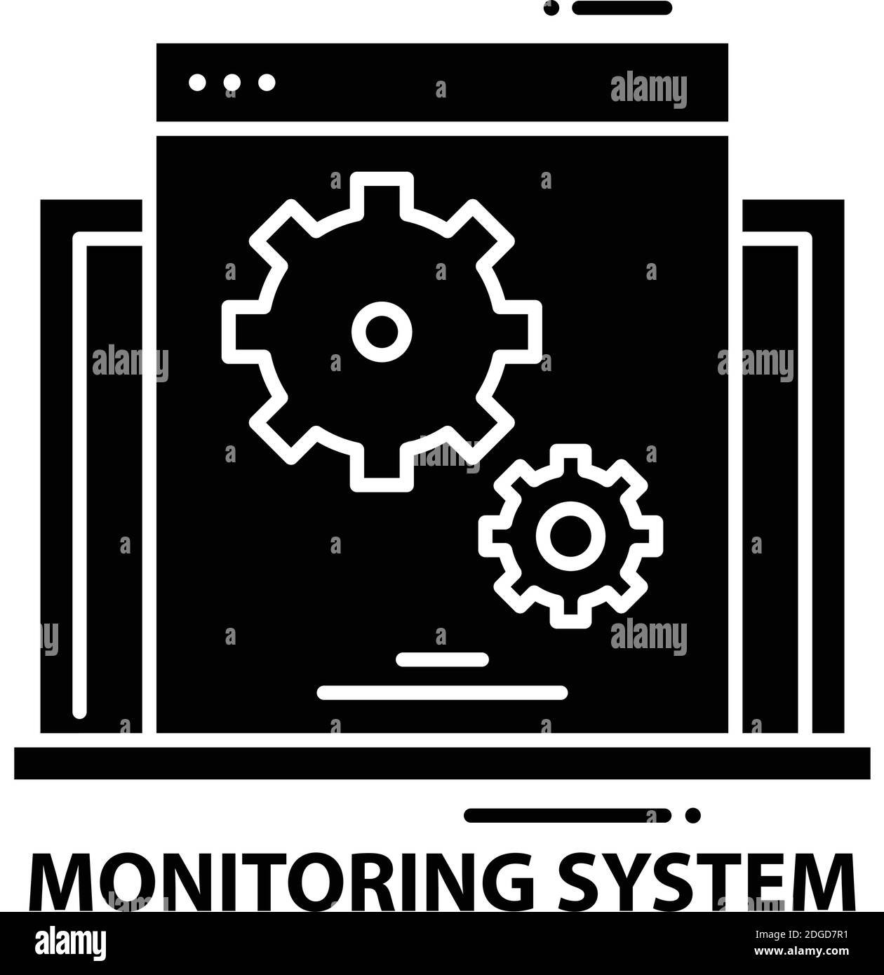 monitoring system icon, black vector sign with editable strokes ...