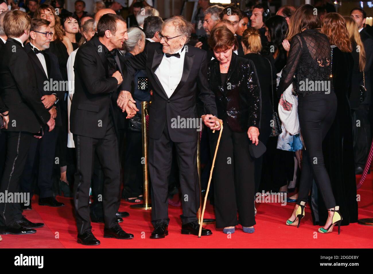Jean-Louis Trintignant, Mathieu Kassovitz attend the 'Happy End' screening  during the 70th annual Cannes Film