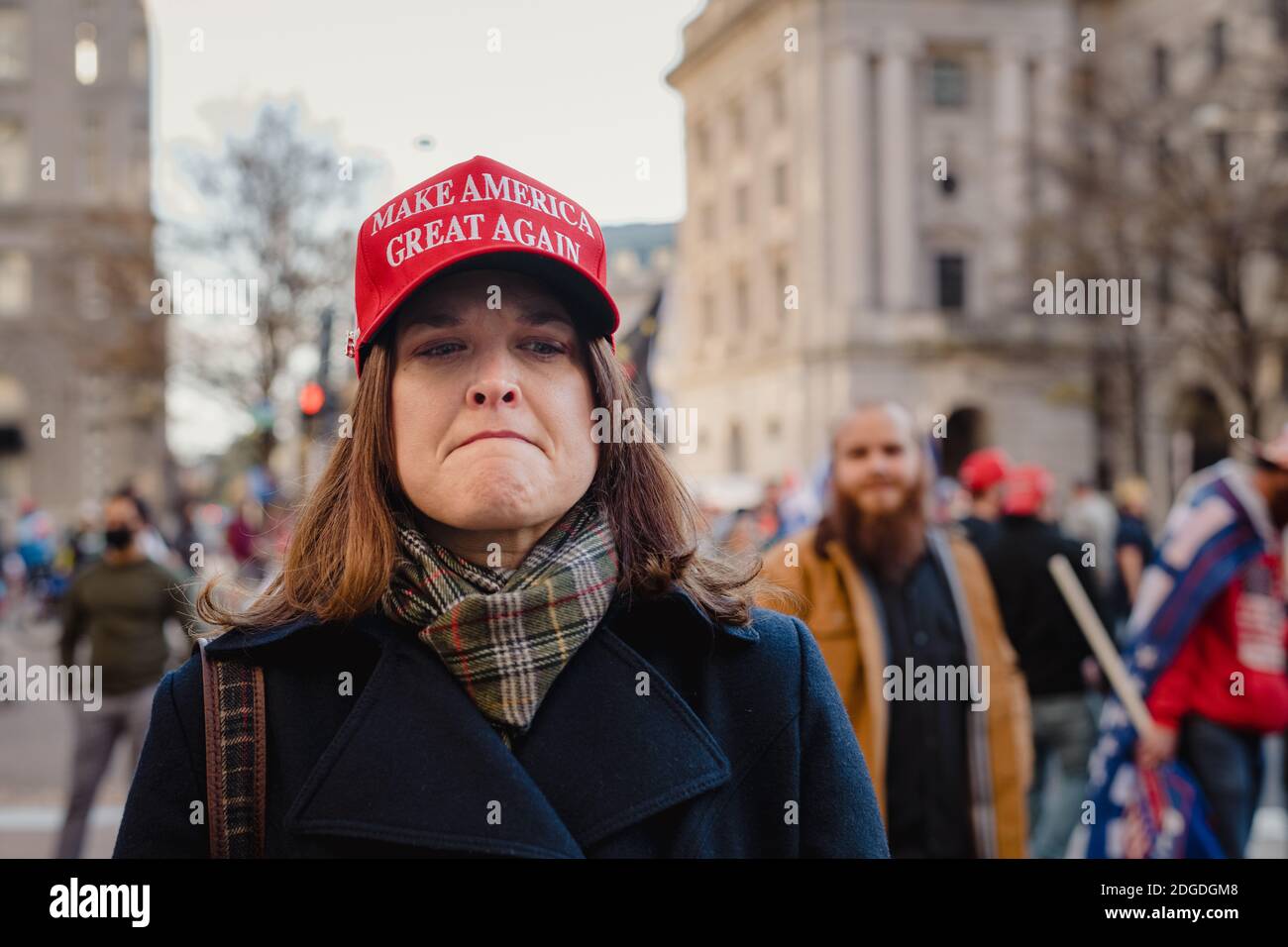 Woman Wearing MAGA Hat at the Million MAGA March Stock Photo