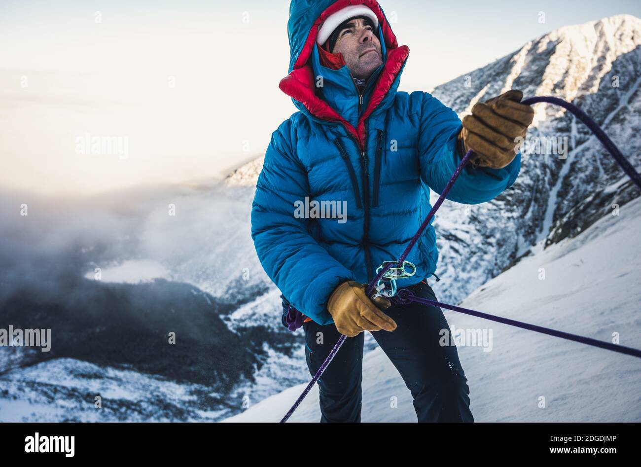 Climber lead climb snow hi-res stock photography and images - Alamy
