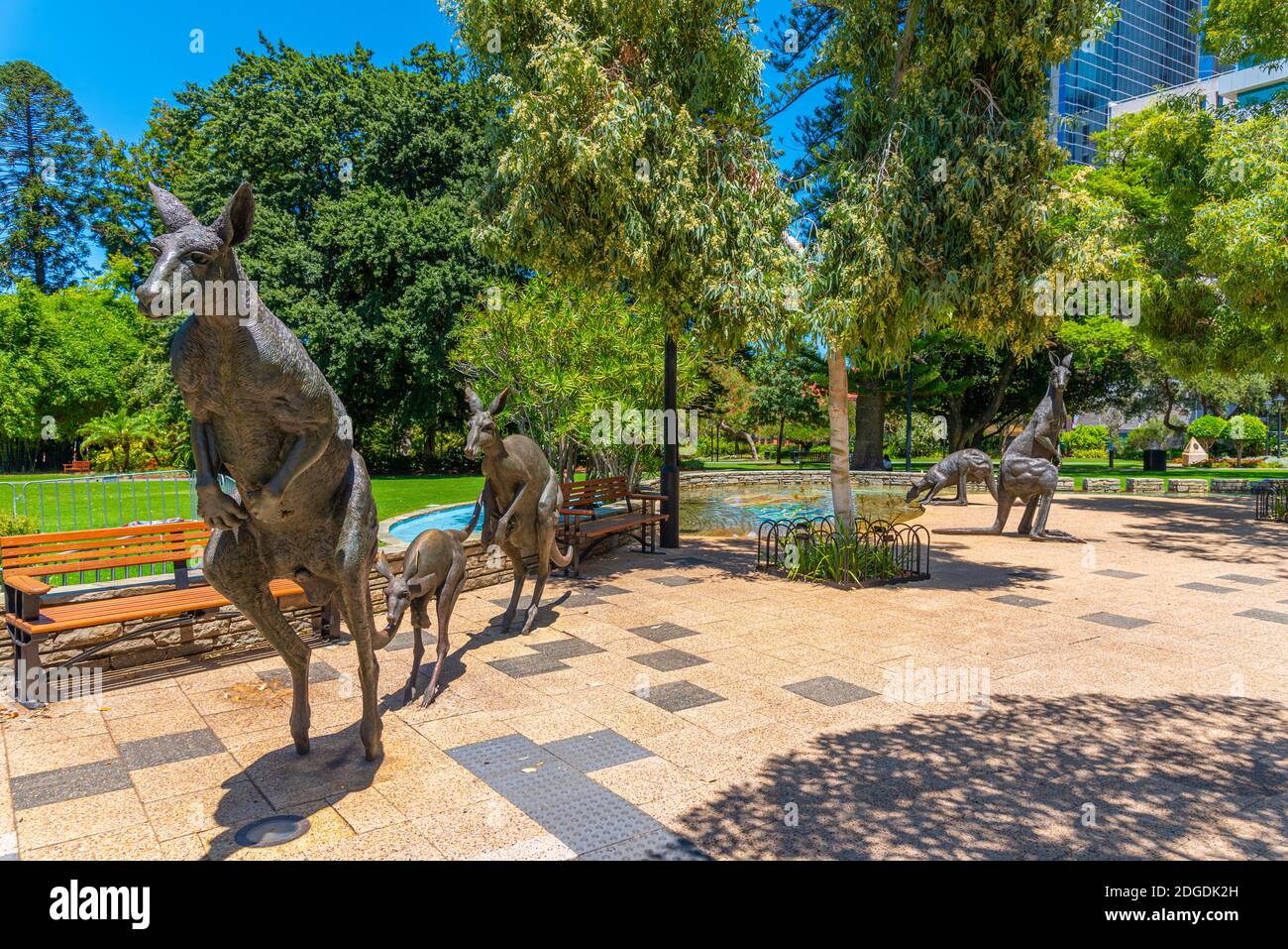 Kangaroos in the city sculpture in Perth, Australia Stock Photo Alamy