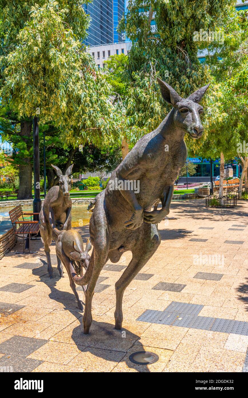 Kangaroos in the city sculpture in Perth, Australia Stock Photo Alamy