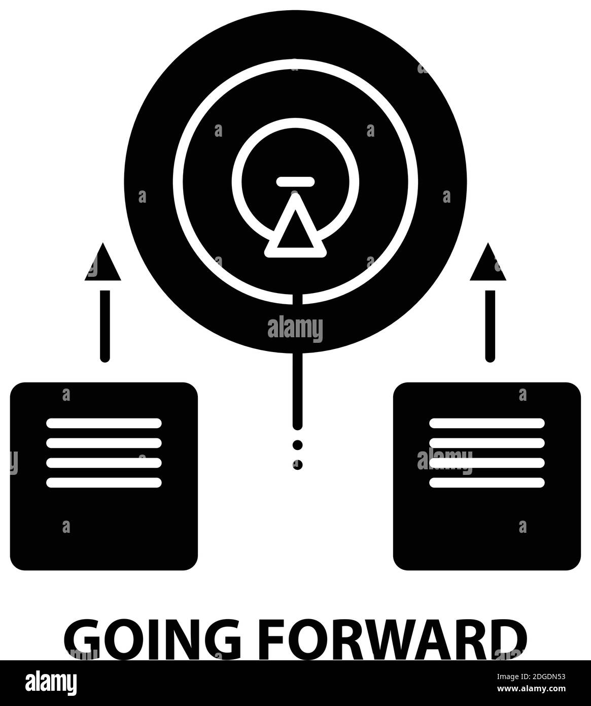 going forward icon, black vector sign with editable strokes, concept illustration Stock Vector
