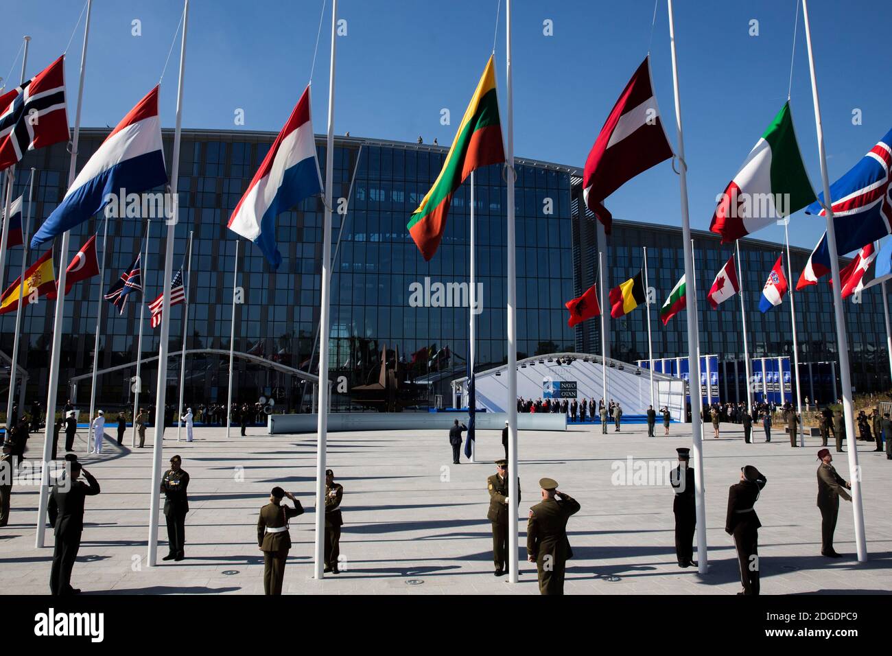 The NATO (North Atlantic Treaty Organization) summit ceremony at the