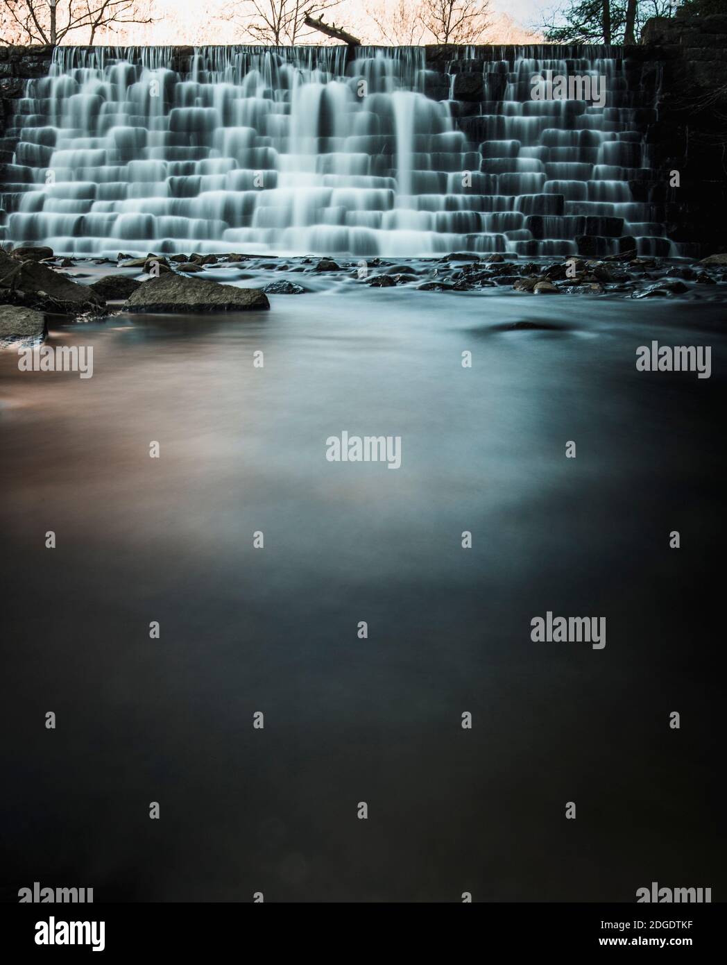 long exposure of otter lake dam Virginia at twighlight Stock Photo Alamy