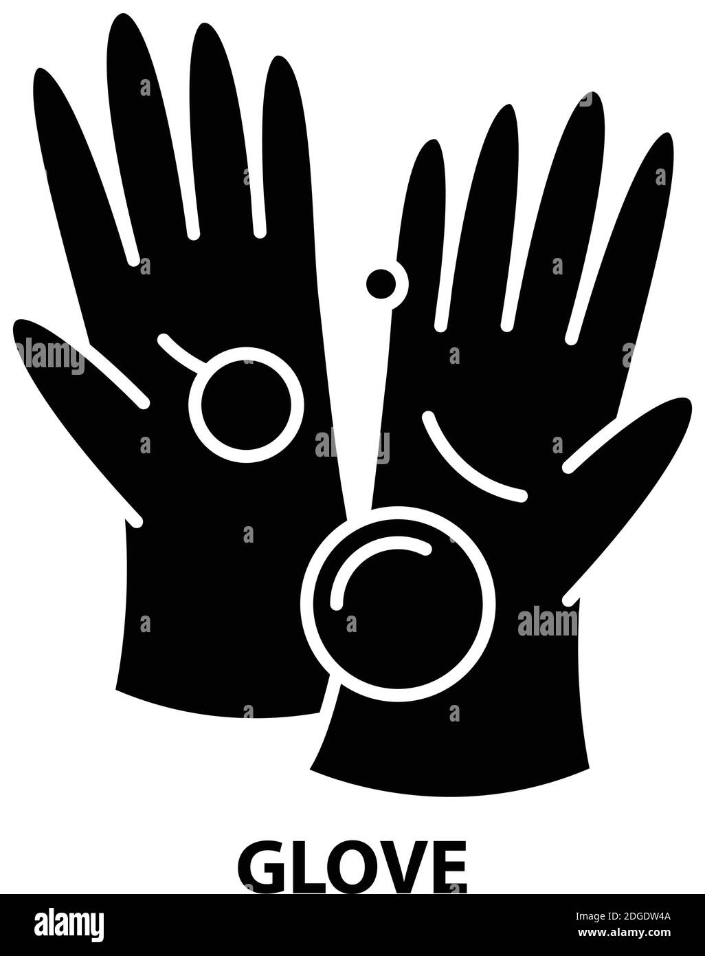 glove symbol icon, black vector sign with editable strokes, concept illustration Stock Vector