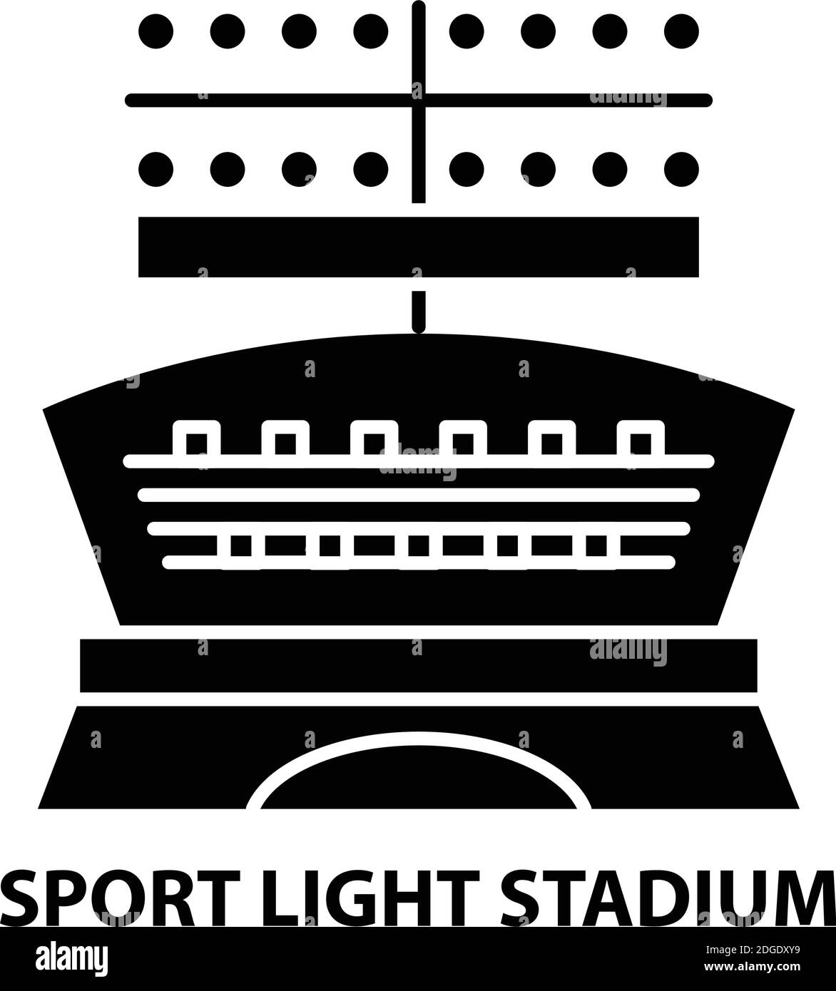 sport light stadium icon, black vector sign with editable strokes, concept illustration Stock Vector