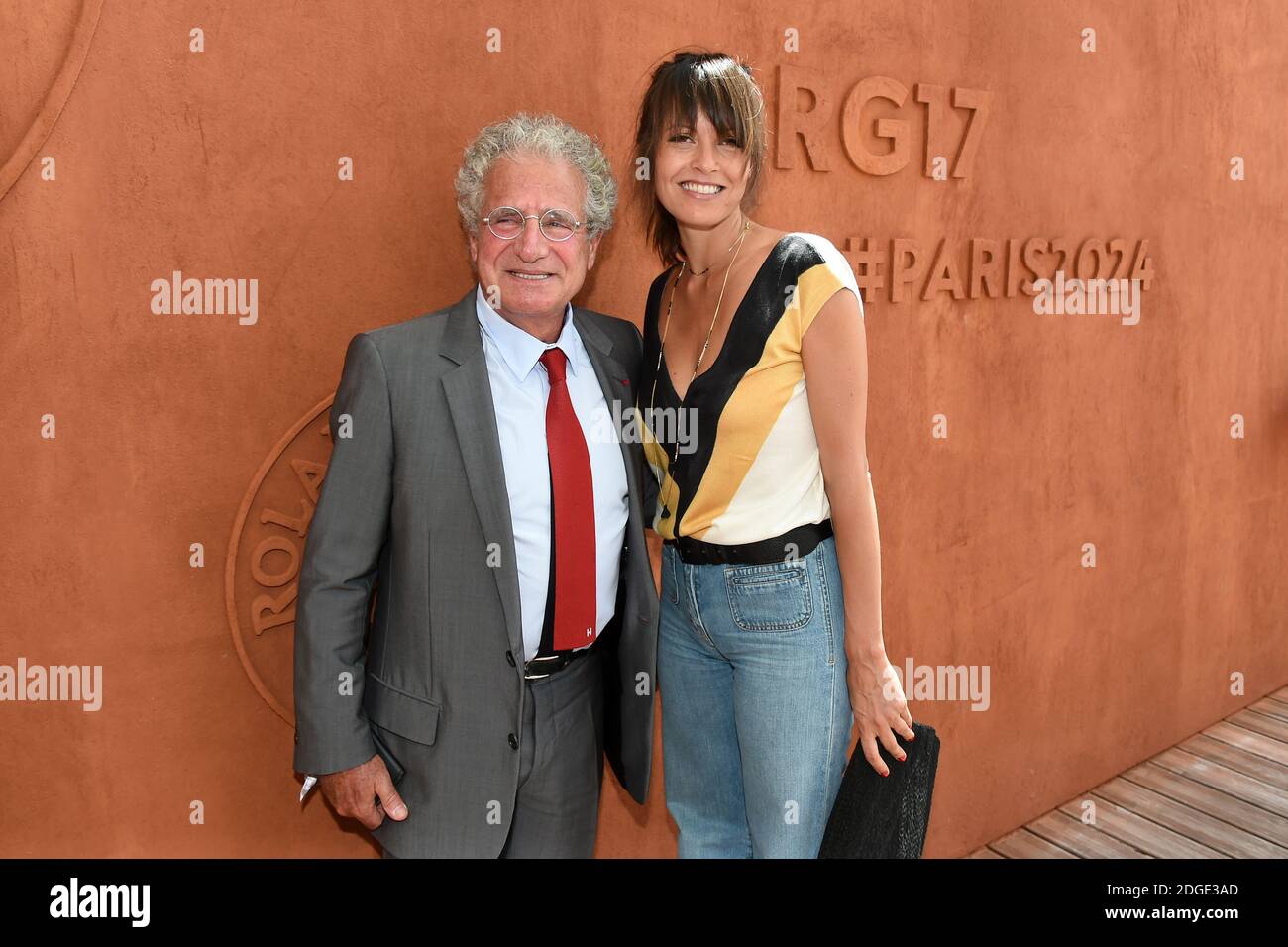 Caroline Nielsen and Laurent Dassault posing at the Village during French  Tennis Open at Roland-Garros arena in Paris, France on may 31, 2017. Photo  by Laurent Zabulon/ABACAPRESS.COM Stock Photo - Alamy