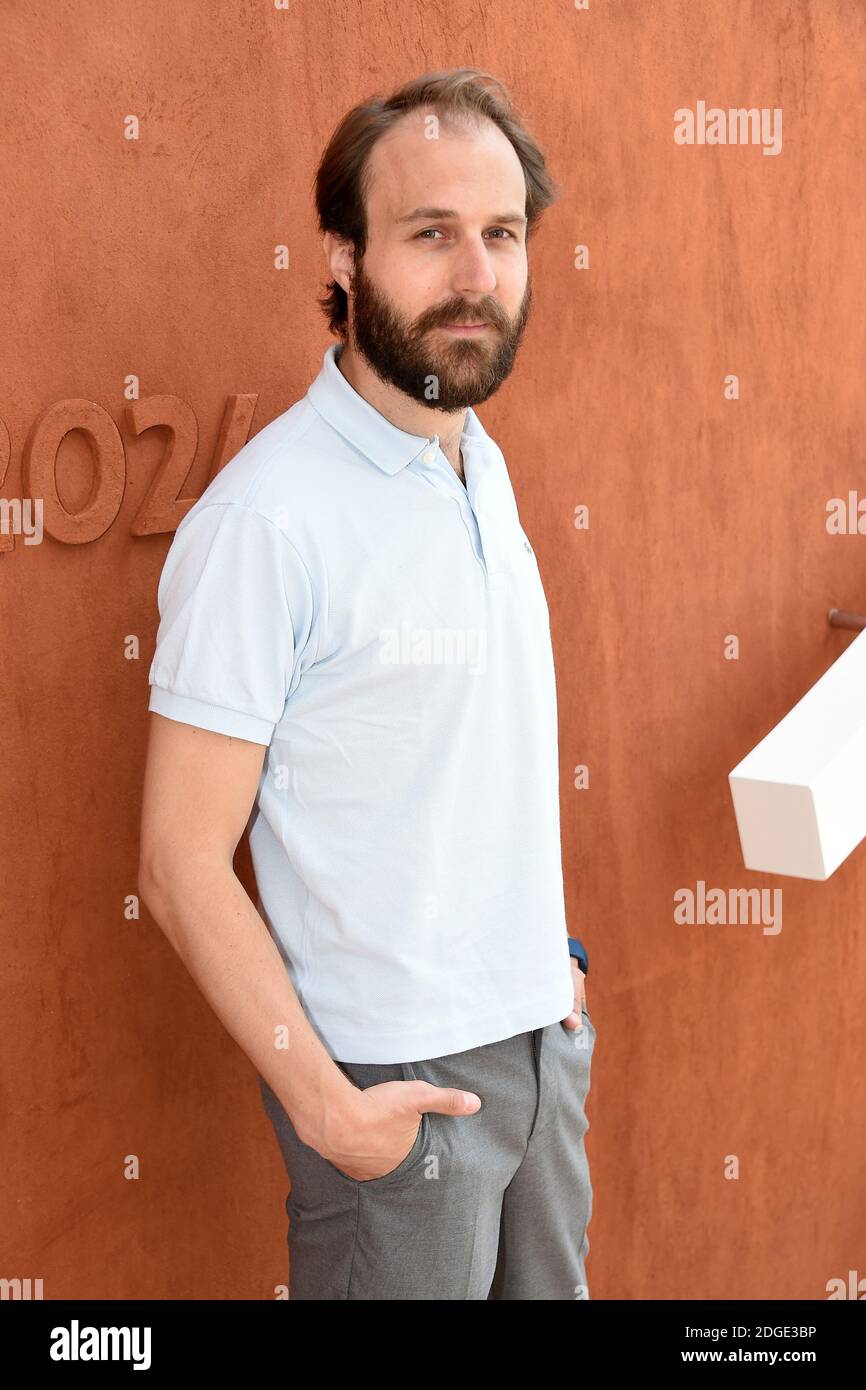Antoine Gouy posing at the Village during French Tennis Open at Roland