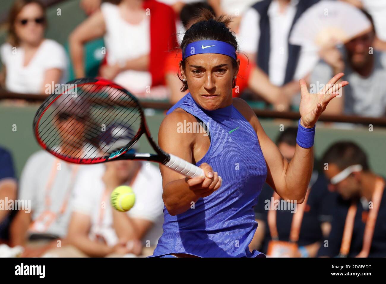 France's Caroline Garcia won against France's Alize in the 1/8 of final round of the 2017