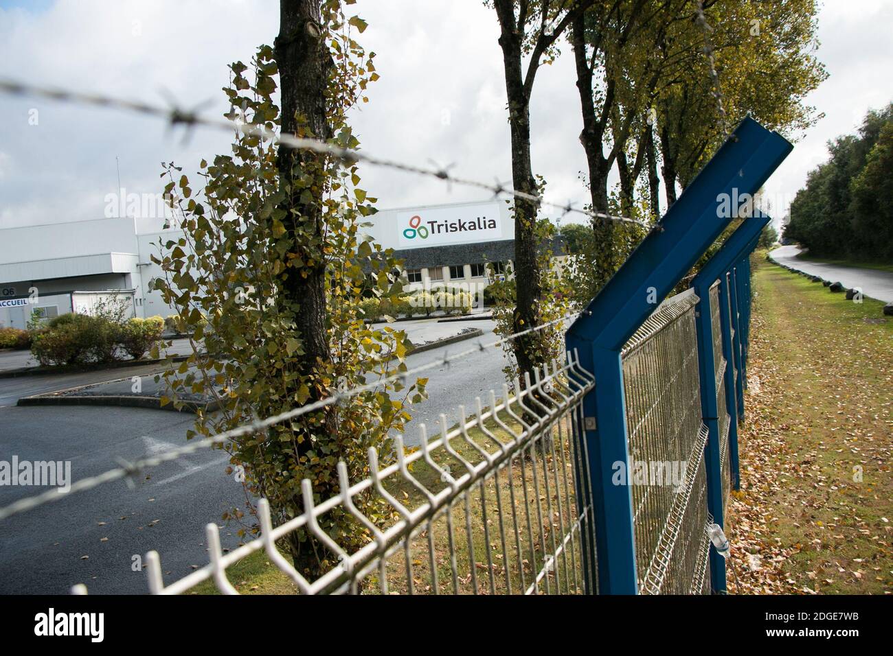 File Picture From September 17, 2016 - Site classé SEVESO du groupe Triskalia sur la commune de Glomel, France. Deux salaries exposes aux pesticides par l’entreprise agroalimentaire de Plouisy avaient rendez-vous ce mardi 6 juin 2017 a la cour d’appel du tribunal des affaires de Securité sociale, pour faire reconnaitre leur maladie comme professionnelle. La decision sera rendue le 6 septembre. Stock Photo