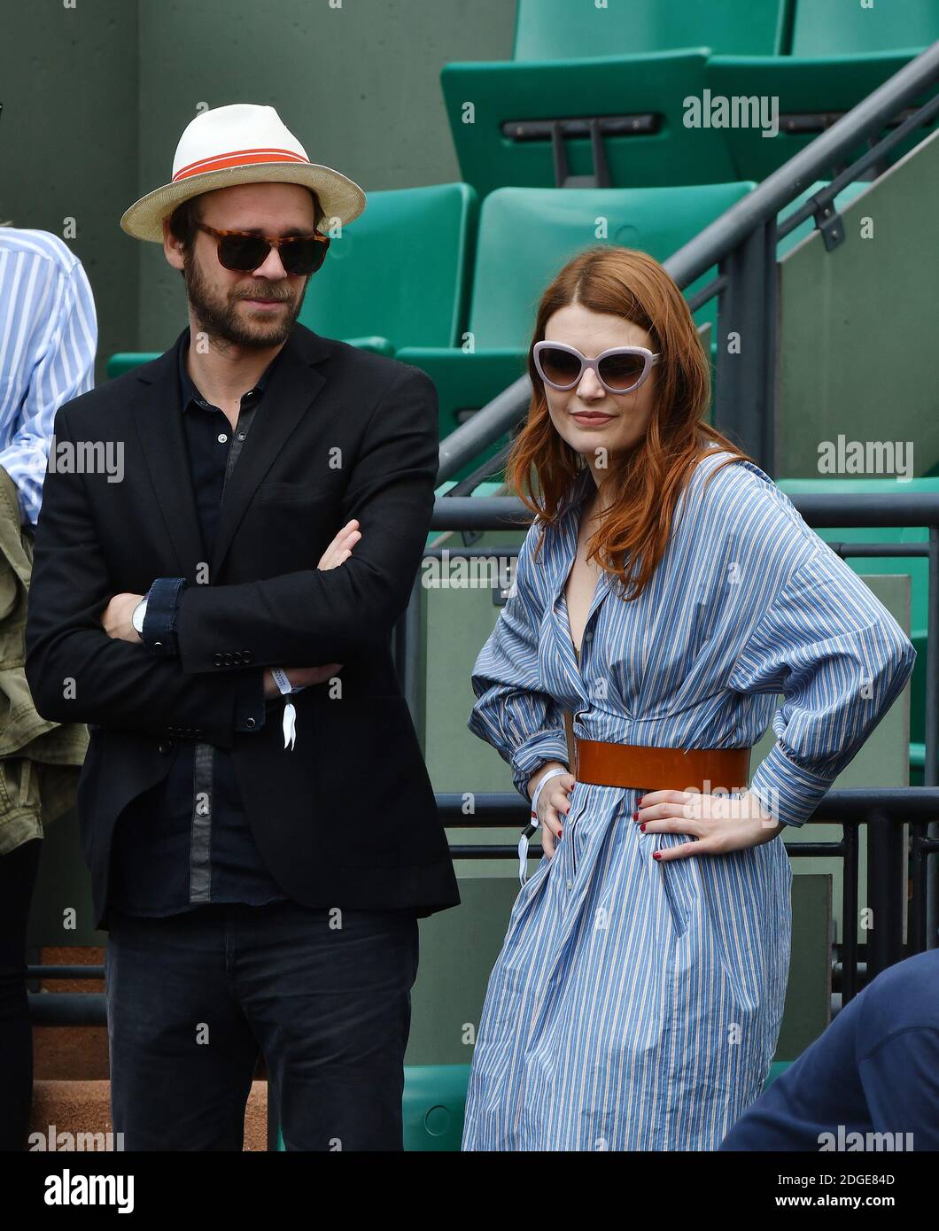 Singer Elodie Frege and her boyfriend Cyril Mokaeish attend the 2017