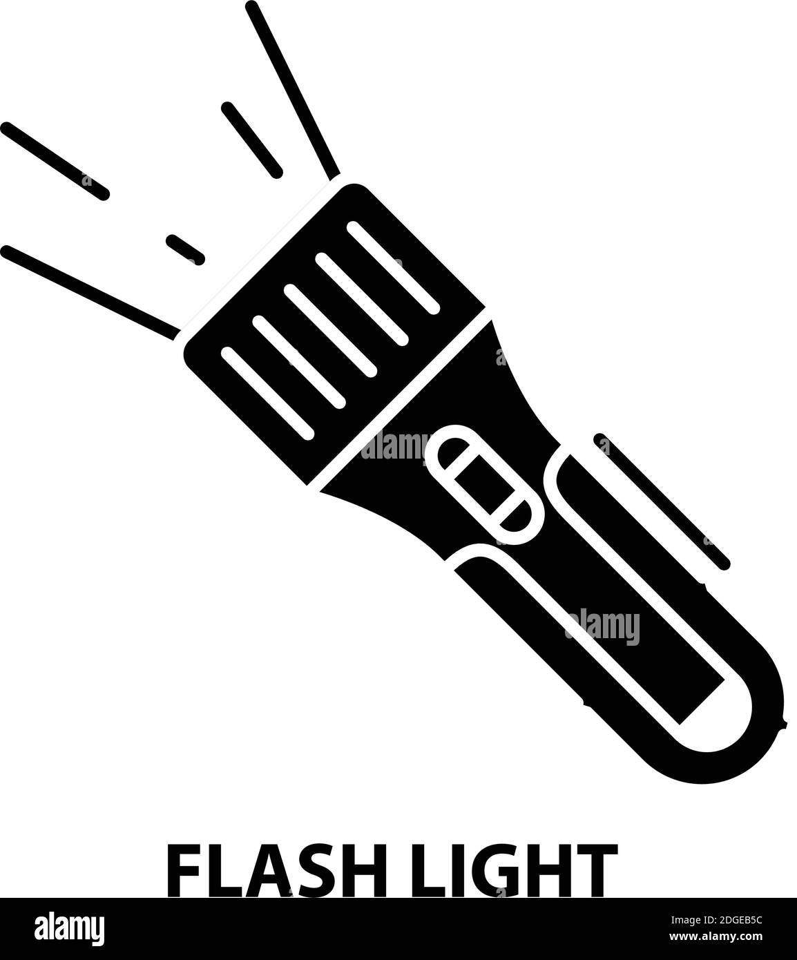 flash light icon, black vector sign with editable strokes, concept