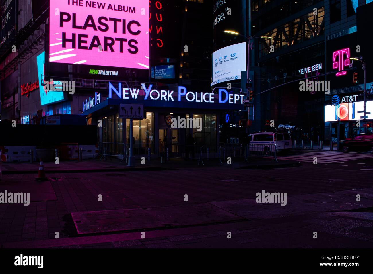 New York Police Department Building in The Heart of Timesquare Stock Photo