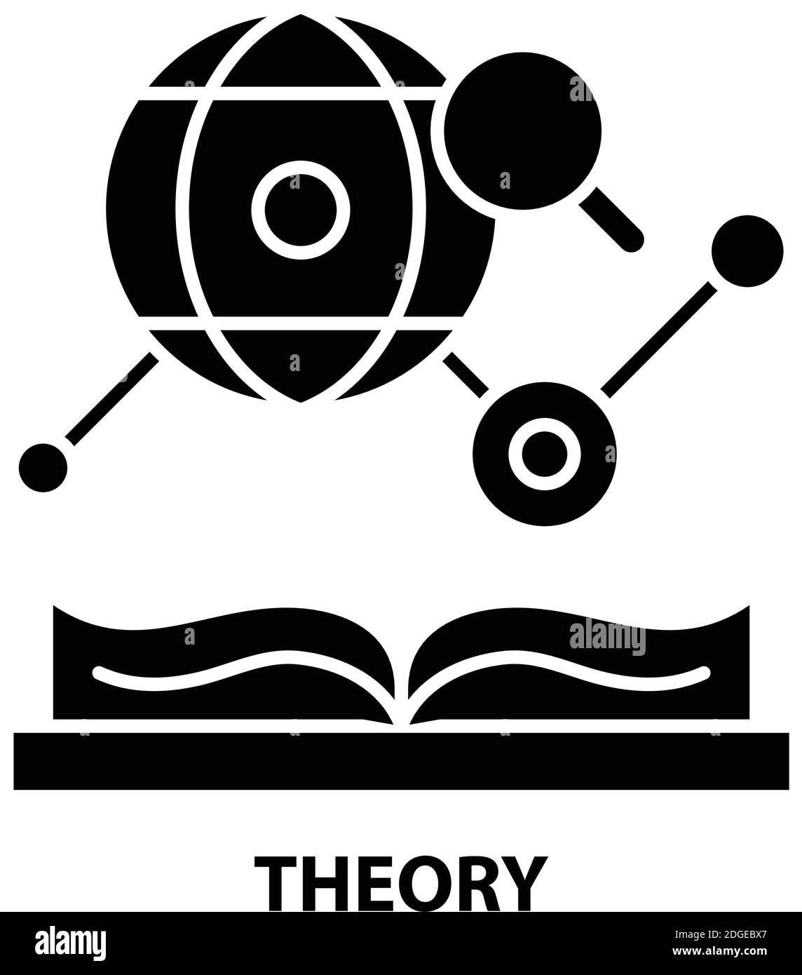 theory icon, black vector sign with editable strokes, concept illustration Stock Vector