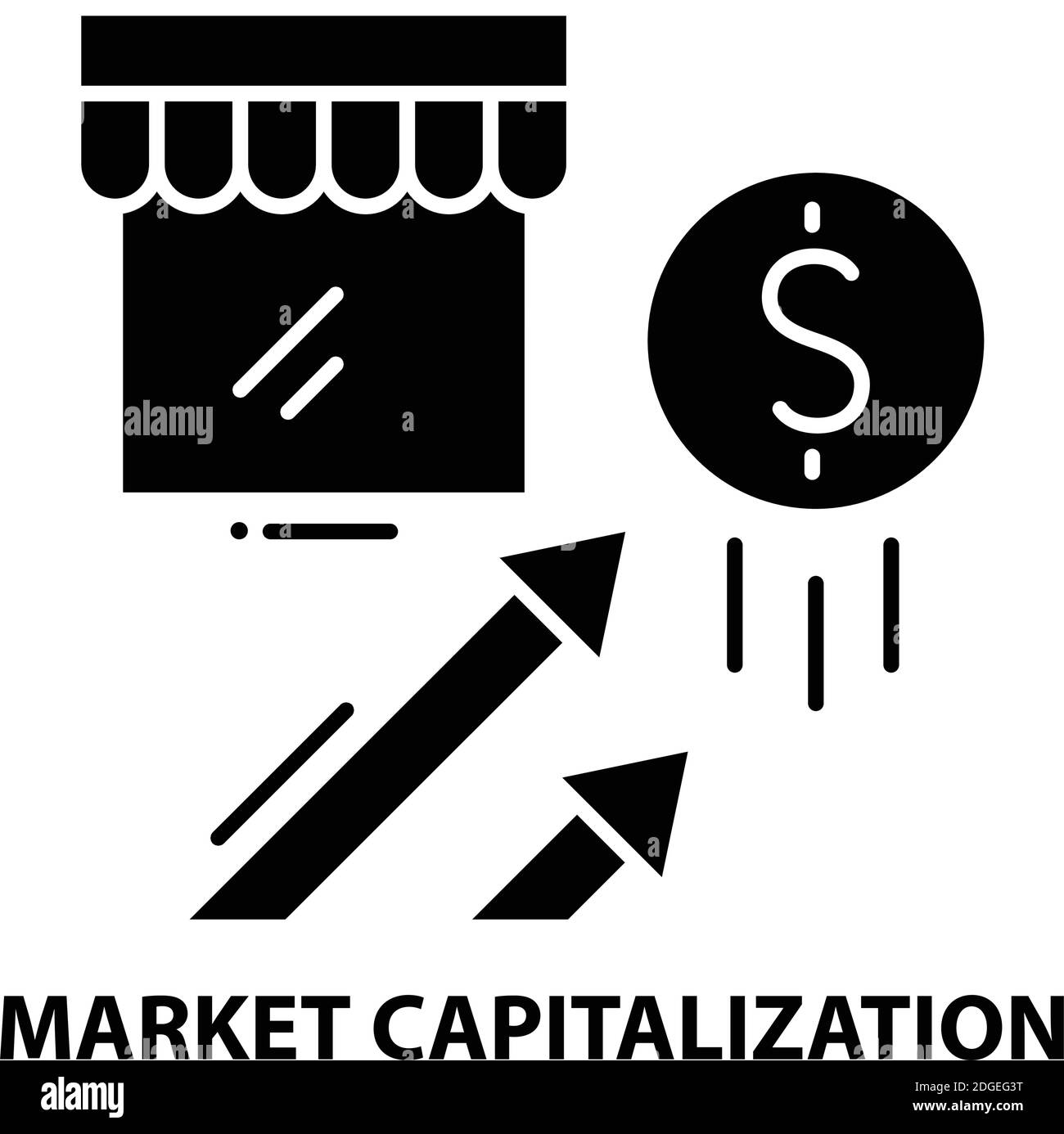 market capitalization symbol icon, black vector sign with editable strokes, concept illustration Stock Vector