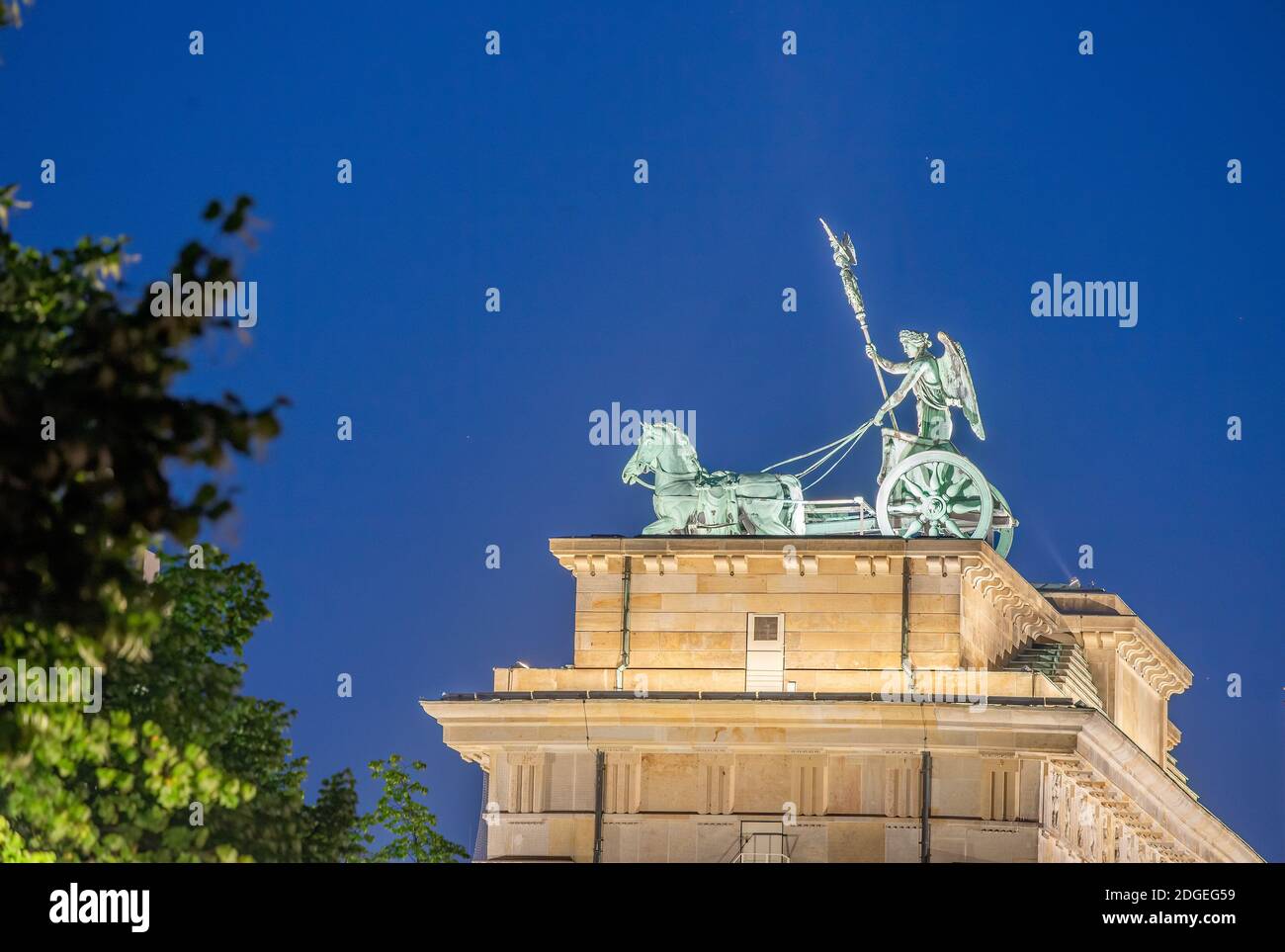 Brandenburg Gate at night in Berlin Stock Photo