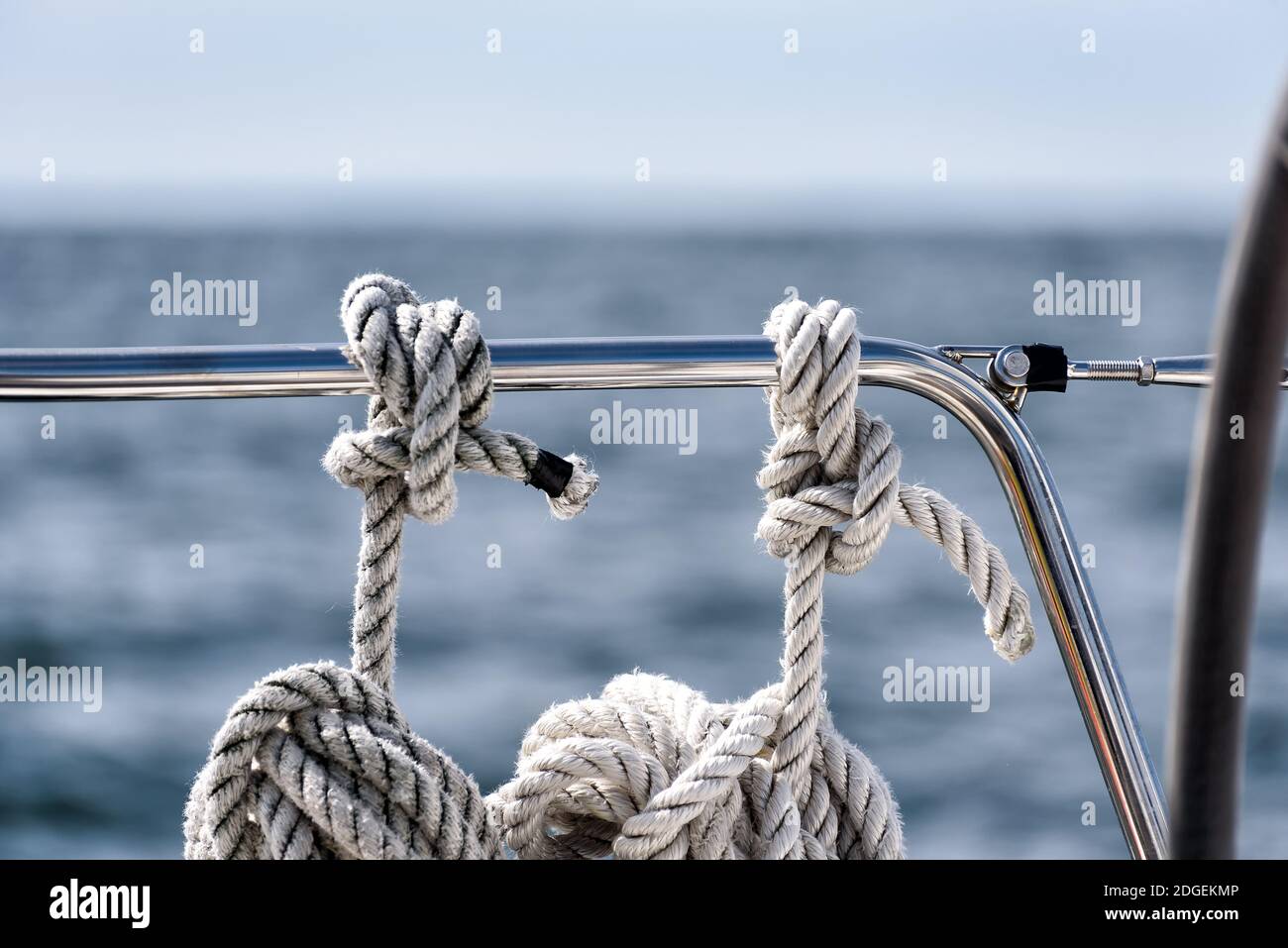 Mooring lines on a sailing yacht Stock Photo Alamy