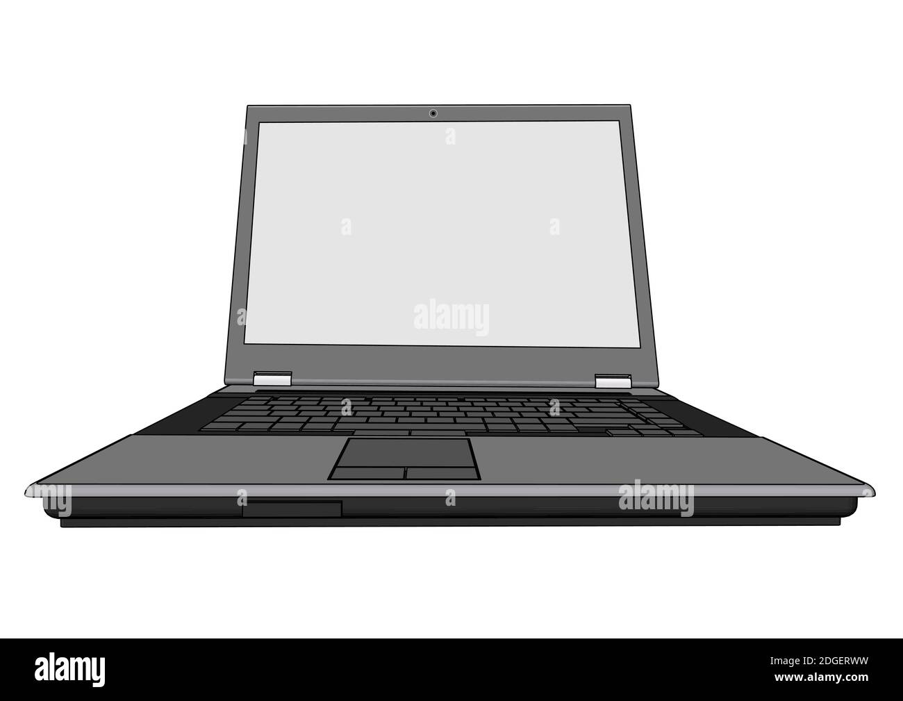 Empty laptop screen islolated on white background Stock Vector