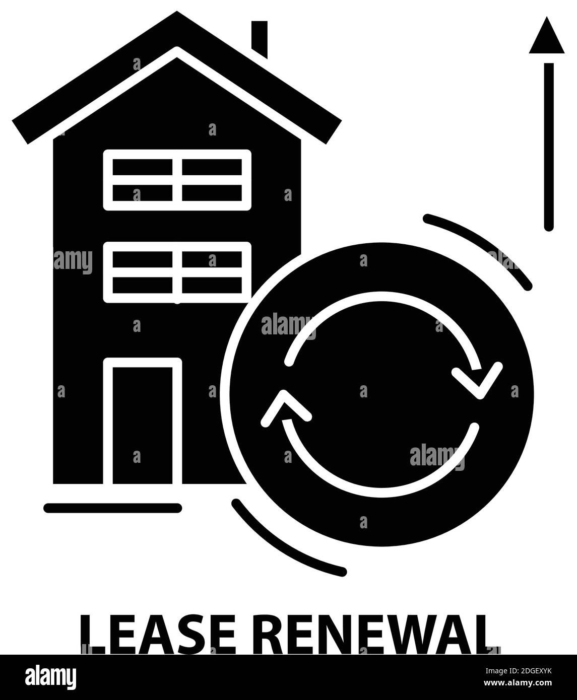 lease renewal icon, black vector sign with editable strokes, concept illustration Stock Vector