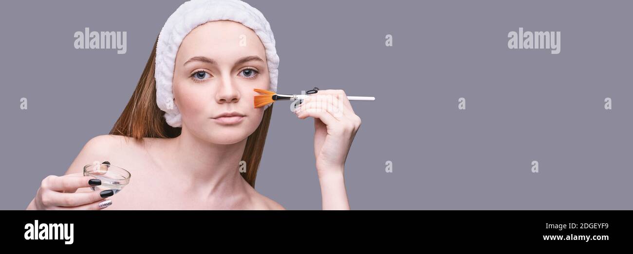 Skincare banner facial peeling hi-res stock photography and images - Alamy