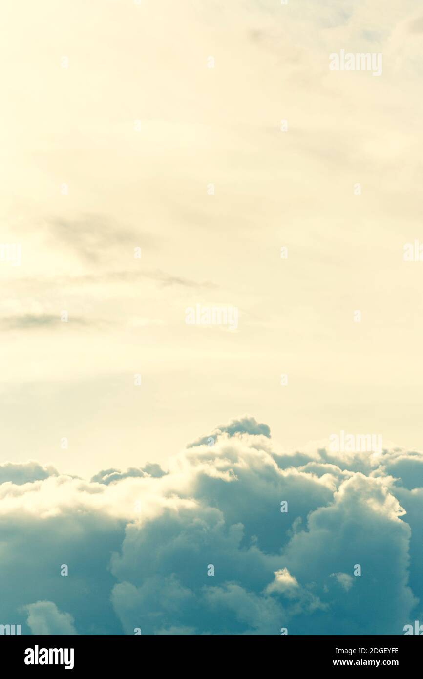 colorful dramatic sky with clouds. toned. above Stock Photo