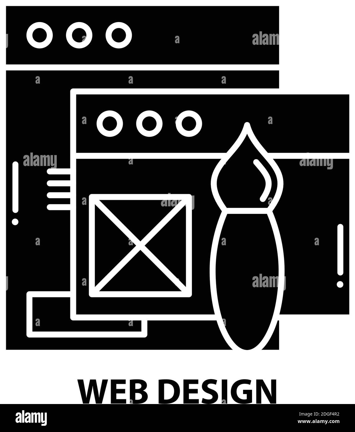 web design icon, black vector sign with editable strokes, concept ...