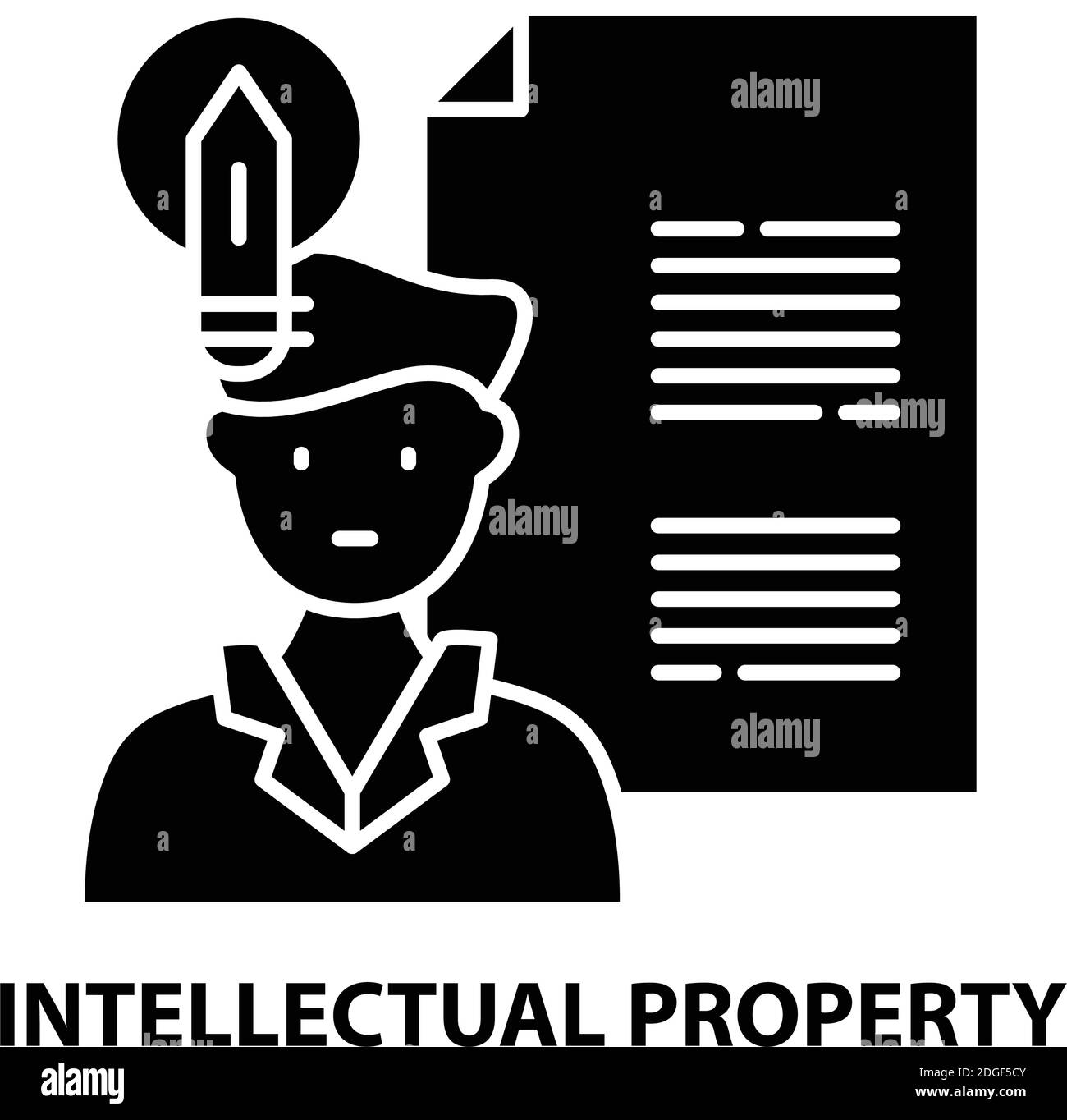 Intellectual Property Symbol Icon Black Vector Sign With Editable