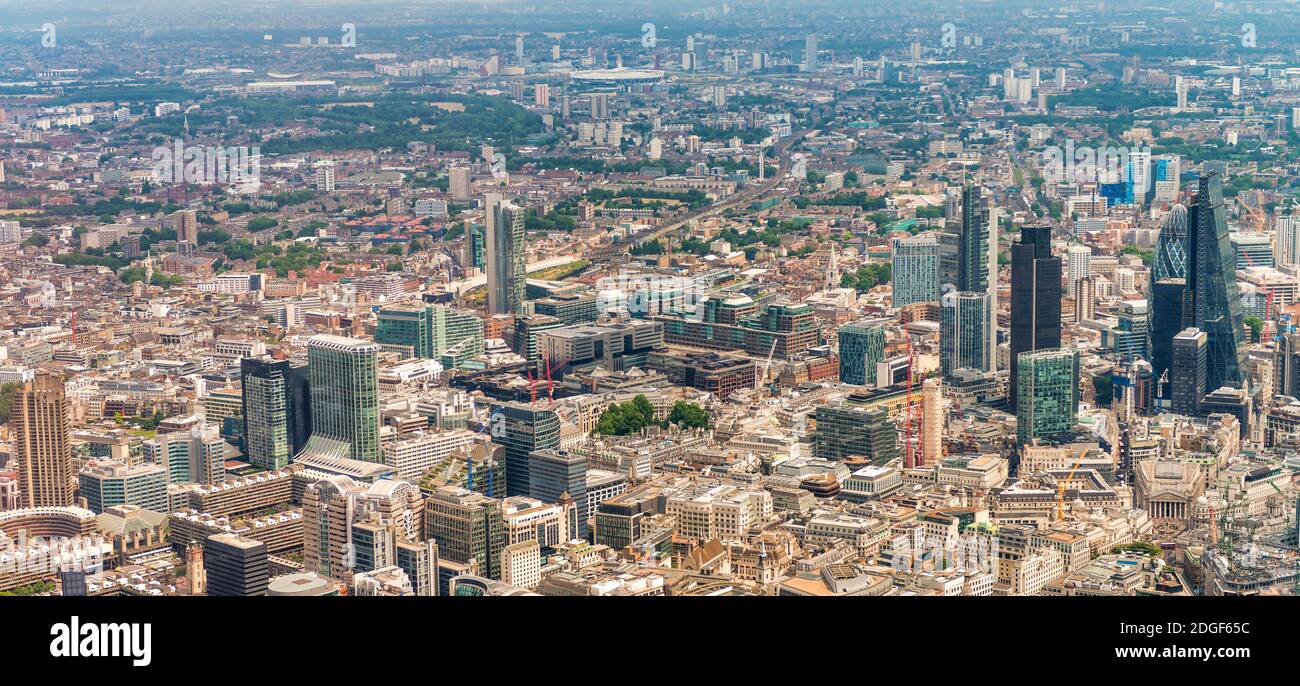 London skyline aerial view. Business buildings and skyscrapers, corporate concept Stock Photo