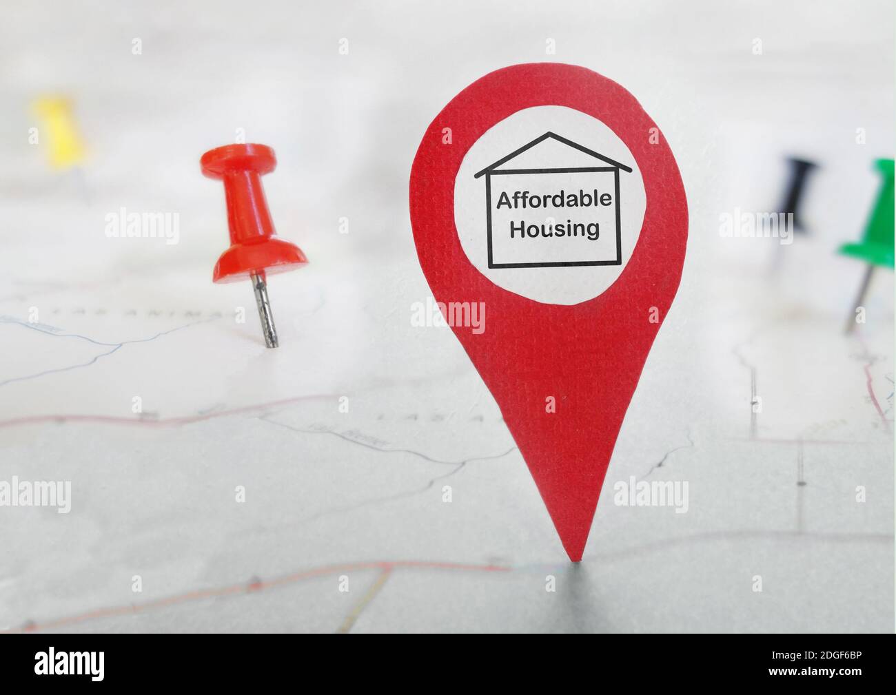 Affordable Housing locator map Stock Photo