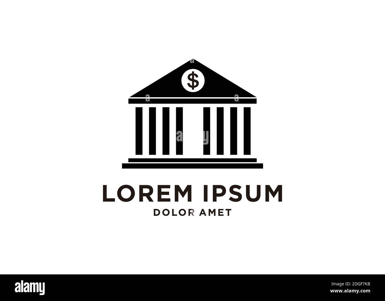 logo illustration of bank building on white background Stock Vector ...
