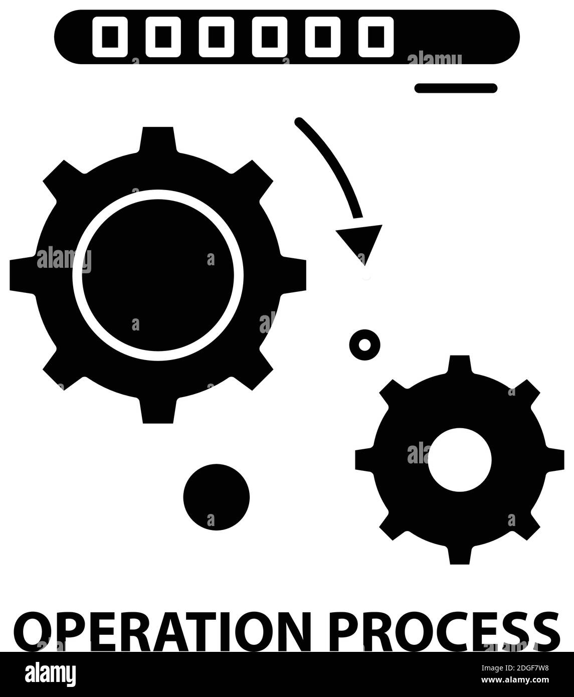 operation process icon, black vector sign with editable strokes, concept illustration Stock Vector