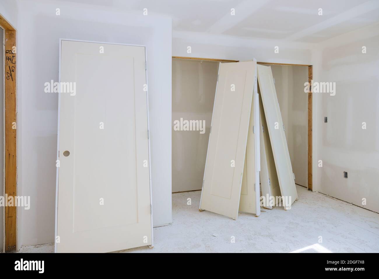 Process for under construction, remodeling, renovation, extension, restoration and reconstruction. Stock Photo