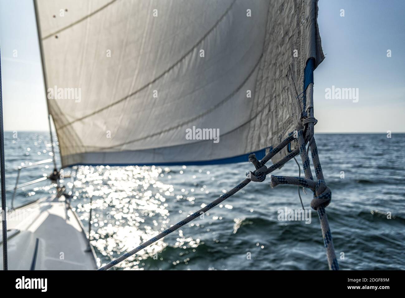 Bow of a sailing yacht Stock Photo