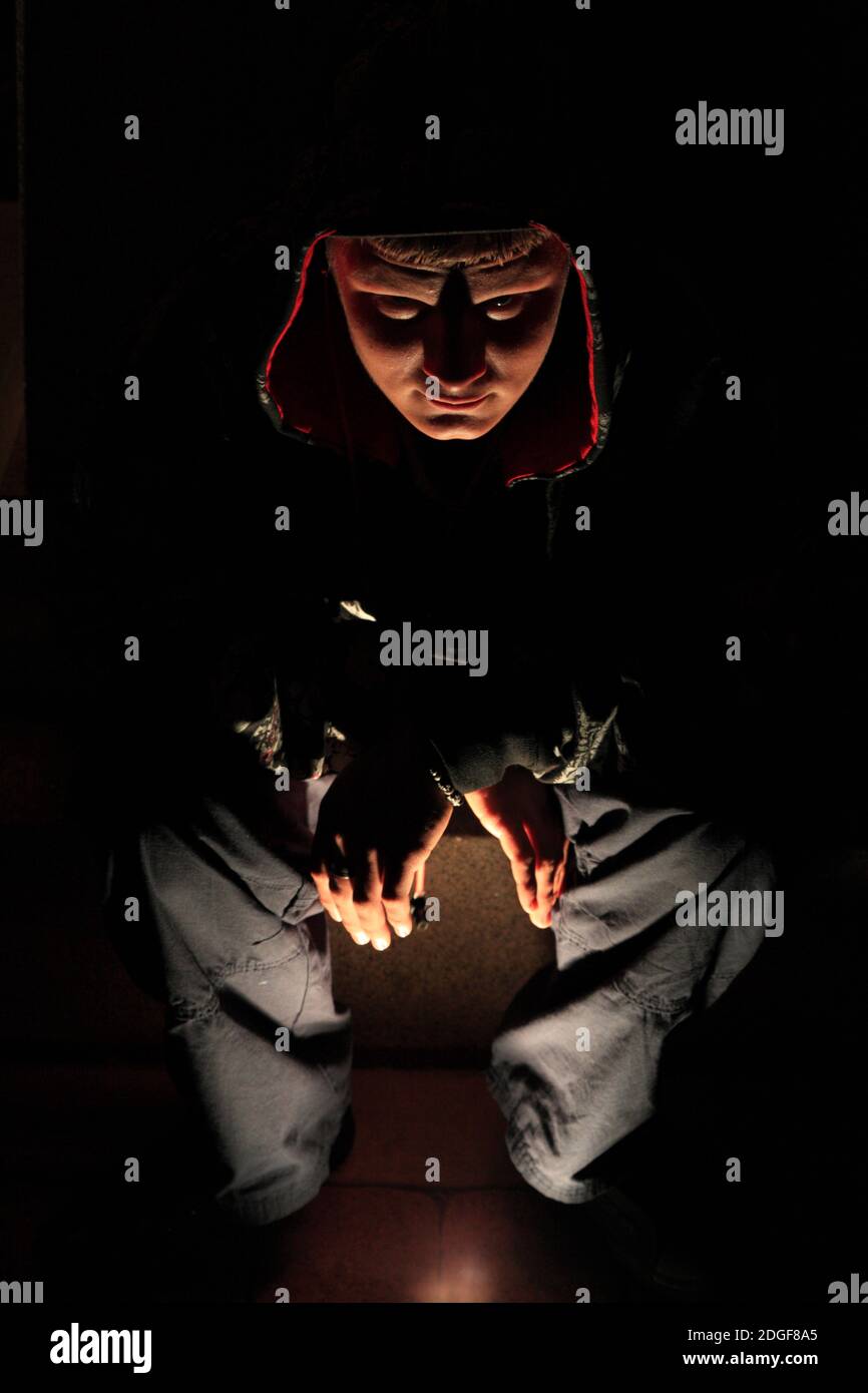 Illuminated person Stock Photo Alamy
