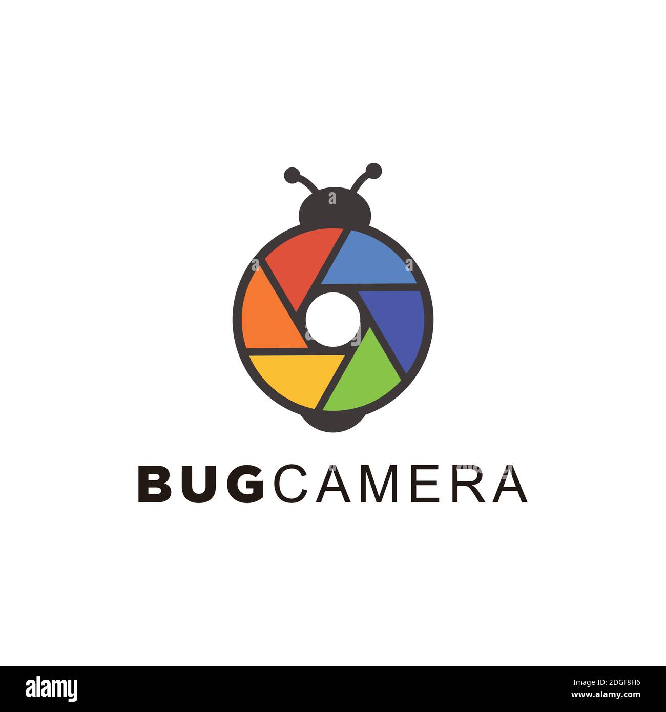 bug photo creative logo template design Stock Vector