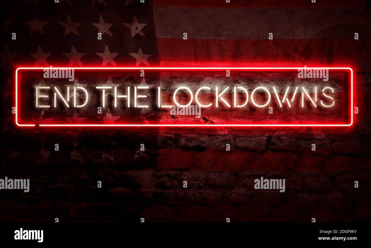 End The Lockdown Freedom Neon Sign Global Pandemic Quarantine Message ...