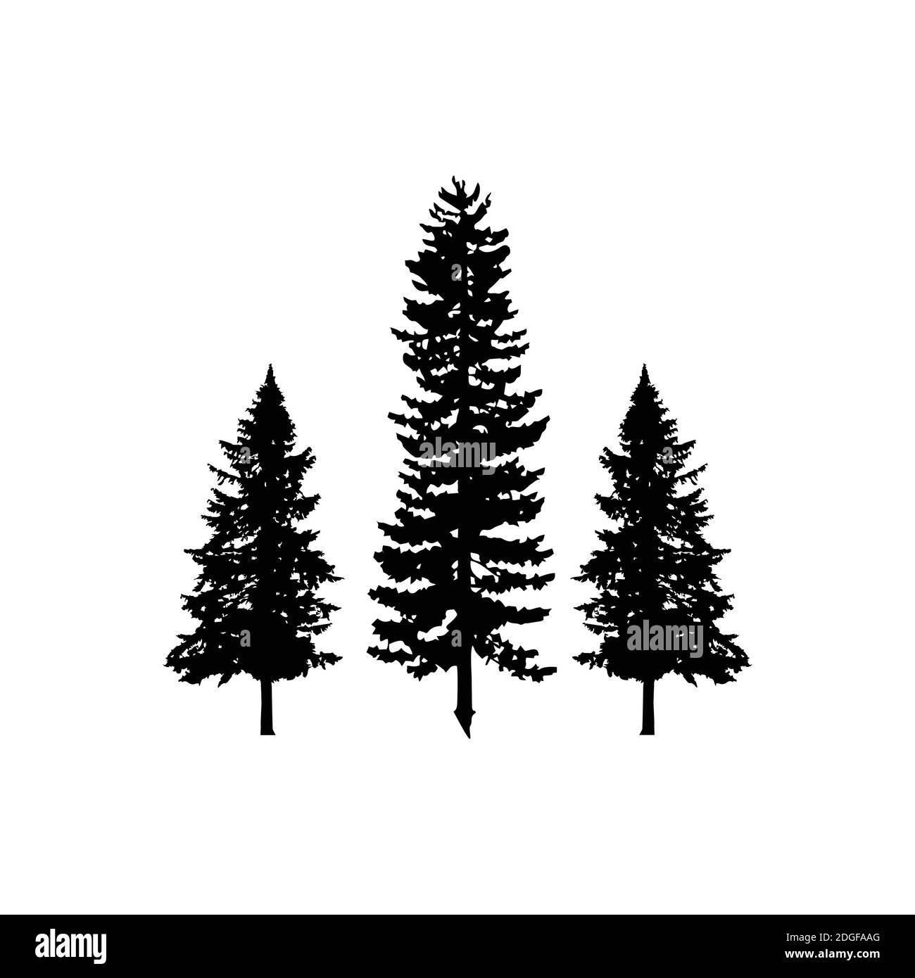 tree pine logo silhouette Stock Vector