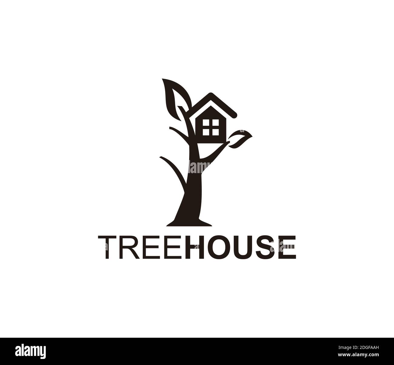 tree house logo symbol icon vector Stock Vector