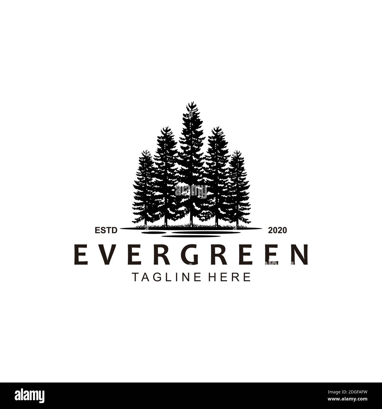 Evergreen logo design inspiration Stock Vector