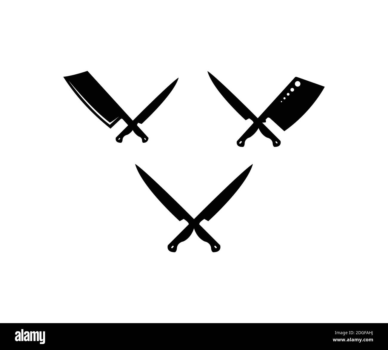 Vintage Retro Butcher Knife Cleaver Crossed for Butchery Meat Stock Vector Image & Art Alamy