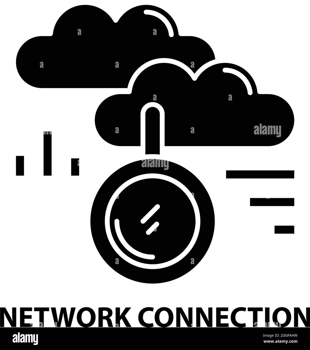 network connection symbol icon, black vector sign with editable strokes, concept illustration Stock Vector