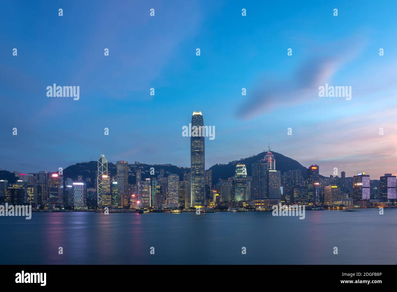 Hong Kong Skyscrapers in sunset Stock Photo - Alamy