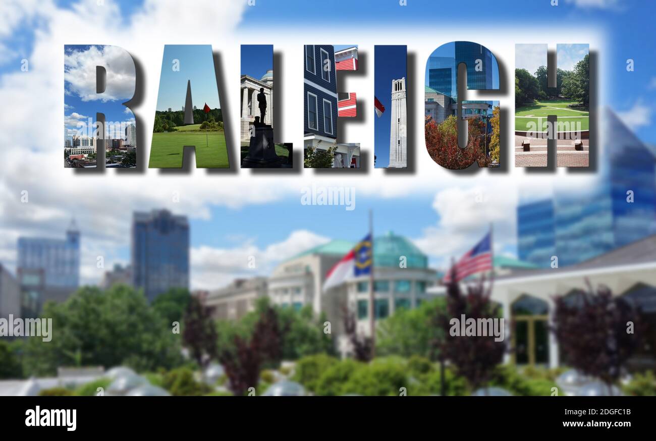 Downtown Raleigh NC collage Stock Photo